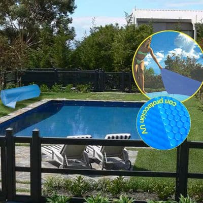 Manta térmica Coverpil instalada en una piscina